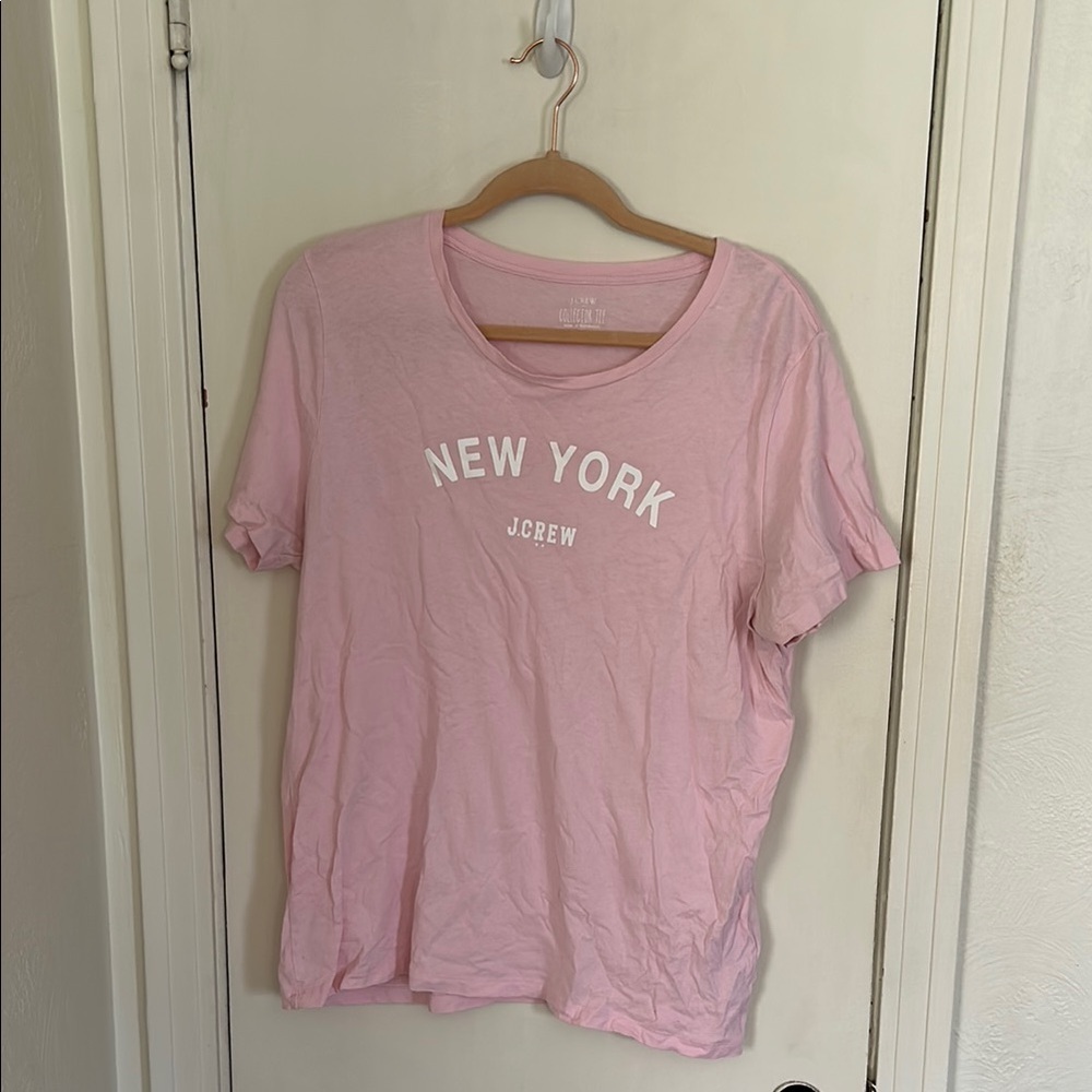 J. Crew Pink Graphic Short Sleeve Tee